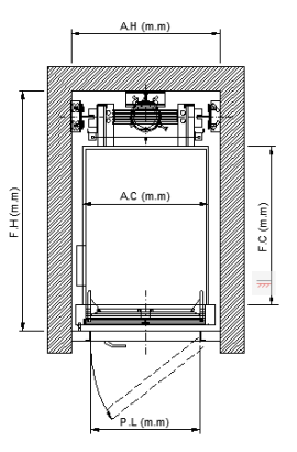 planol ascensor hidraulic asmon